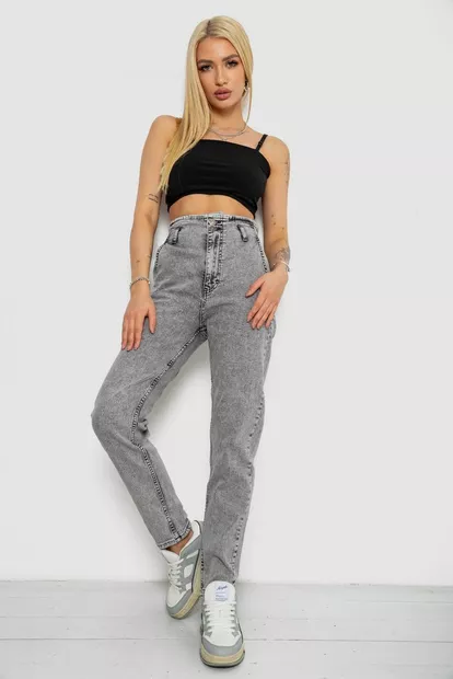 Джинсы женские Mom-fit, цвет серый, 244R1640S20
