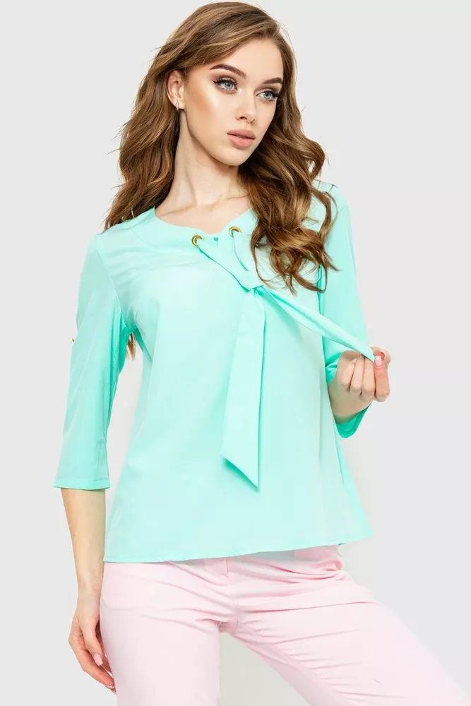 Купити Блуза однотонна, колір ментол, 230R150 - Фото №1
