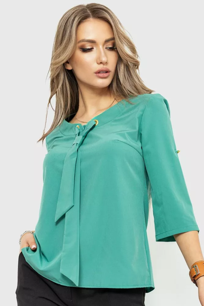 Купити Блуза однотонна, колір м'ятний, 230R150 - Фото №1