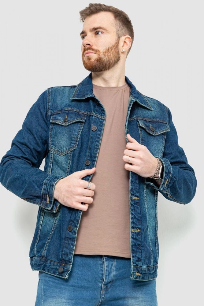 Купити Джинсова куртка чоловіча, колір синій, 157R0193 - Фото №1
