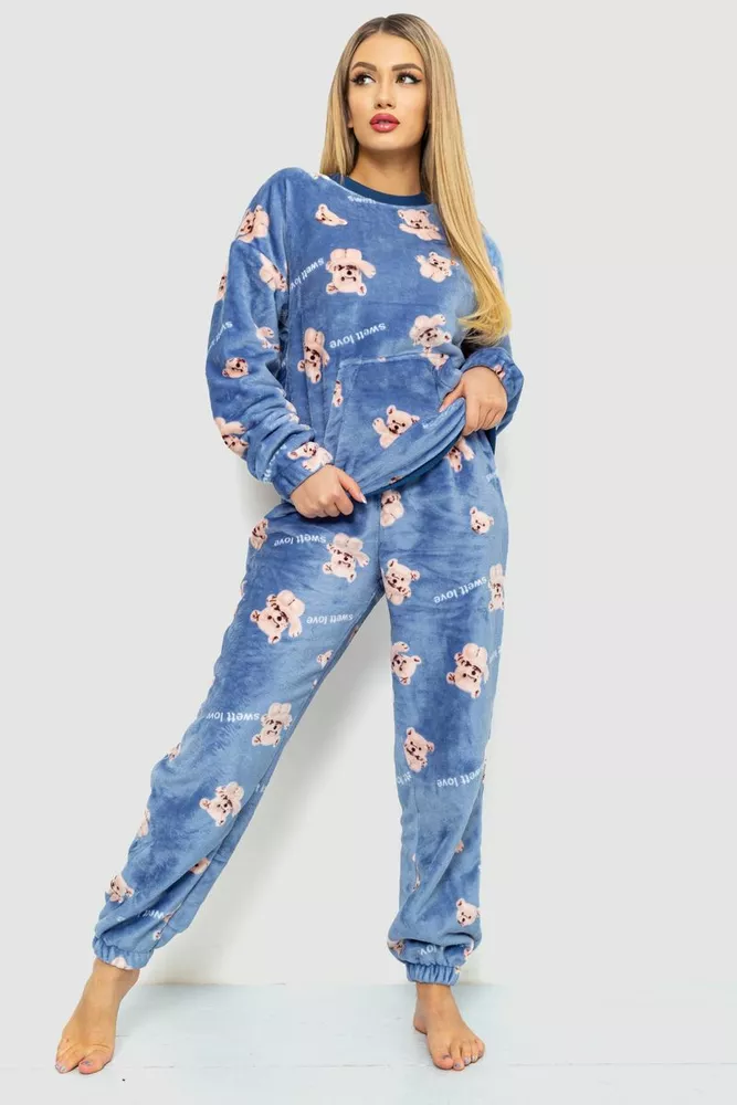 Купить Пижама женская плюшевая, цвет джинс, 102R5241 - Фото №1