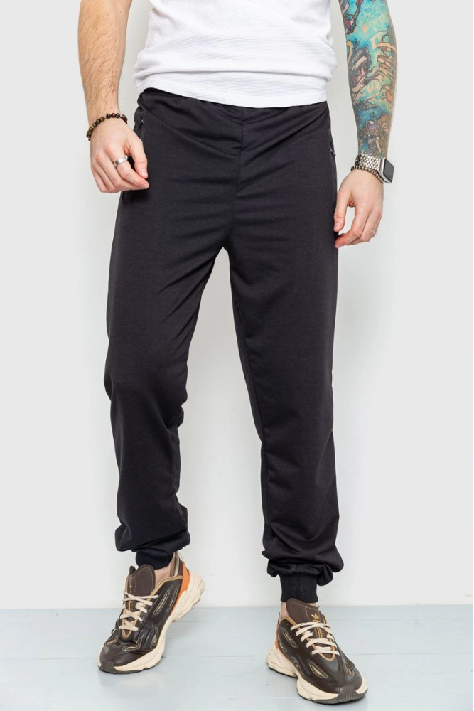 Купить Спорт штаны мужские демисезонные, цвет черный, 226R050 - Фото №1