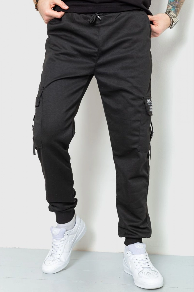 Купить Спорт штаны мужские демисезонные, цвет черный, 184R9831 - Фото №1
