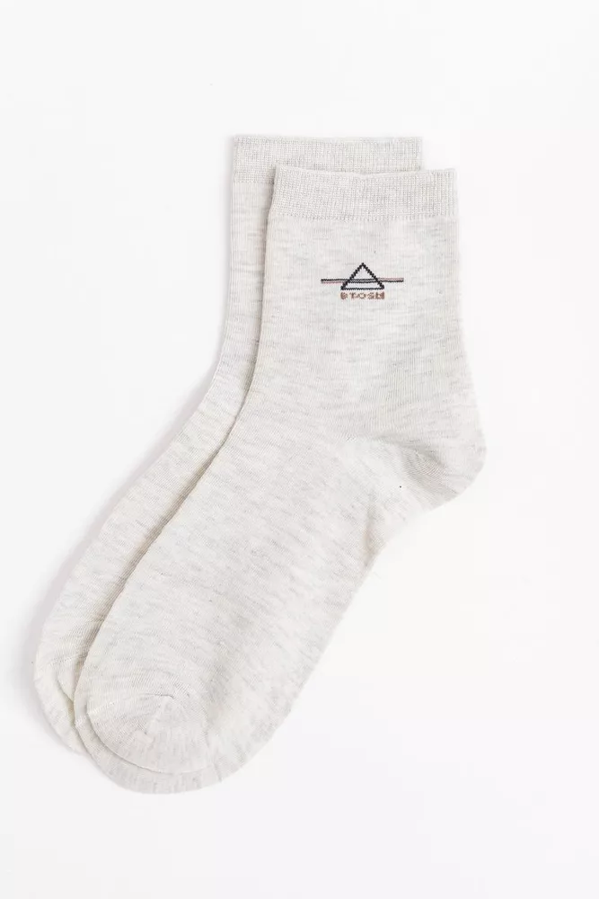 Купити Шкарпетки чоловічі, колір світло-бежевий, 131R21-2-02 - Фото №1