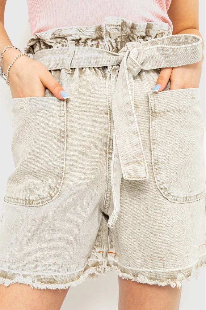 Купить Джинсовые женские шорты, цвет серый, 214R1012 - Фото №1