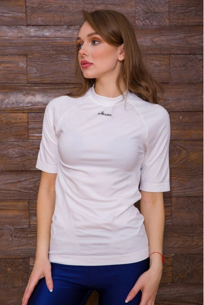 Жіноча футболка для спорту білого кольору 117R130