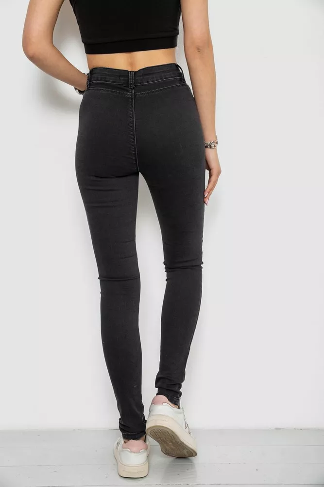 Купити Джинси жіночі Skinny, колір чорний, 182R4296 оптом - Фото №4