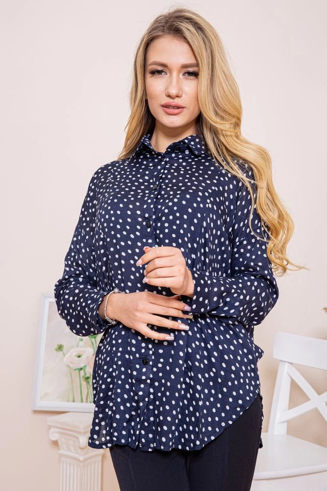 Купити Блуза жіноча, колір синьо-білий, 115R137-1 - Фото №1
