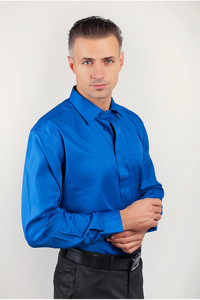 Купить Рубашка яркая синяя, праздничная, цвет синий, AG-0002207 - Фото №1