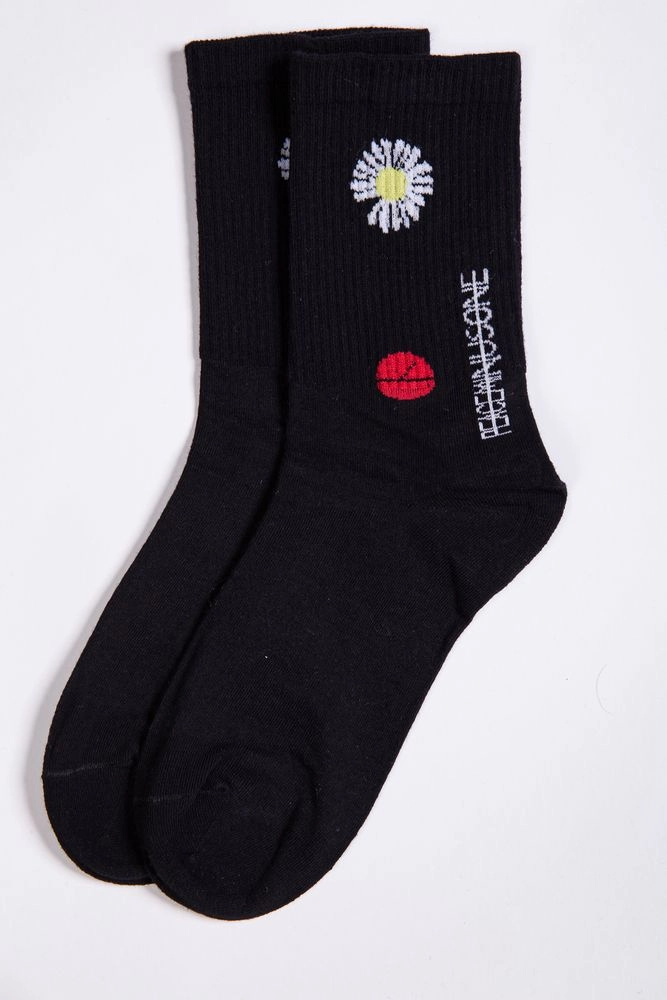 Купить Женские носки средней длины черно-красного цвета 151R2845 оптом - Фото №1