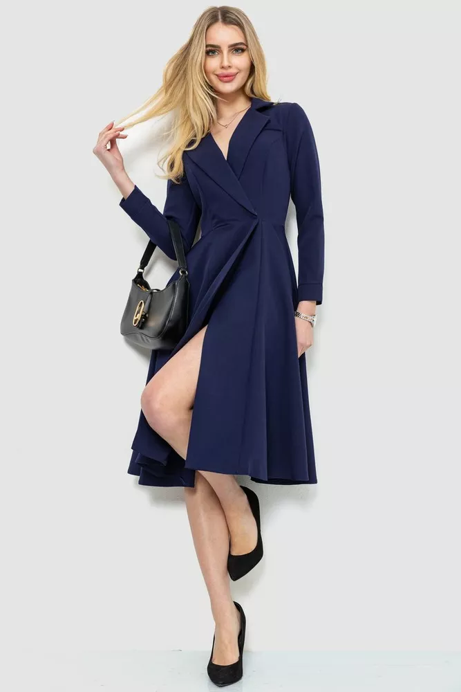 Купити Ошатне плаття, колір темно-синій, 214R305 - Фото №1