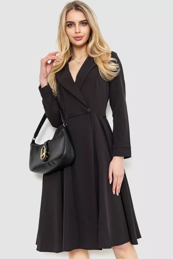 Купити Ошатне плаття, колір чорний, 214R305 - Фото №1