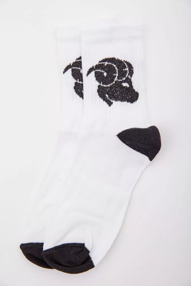 Купити Білі жіночі шкарпетки з малюнком 172R916 оптом - Фото №1