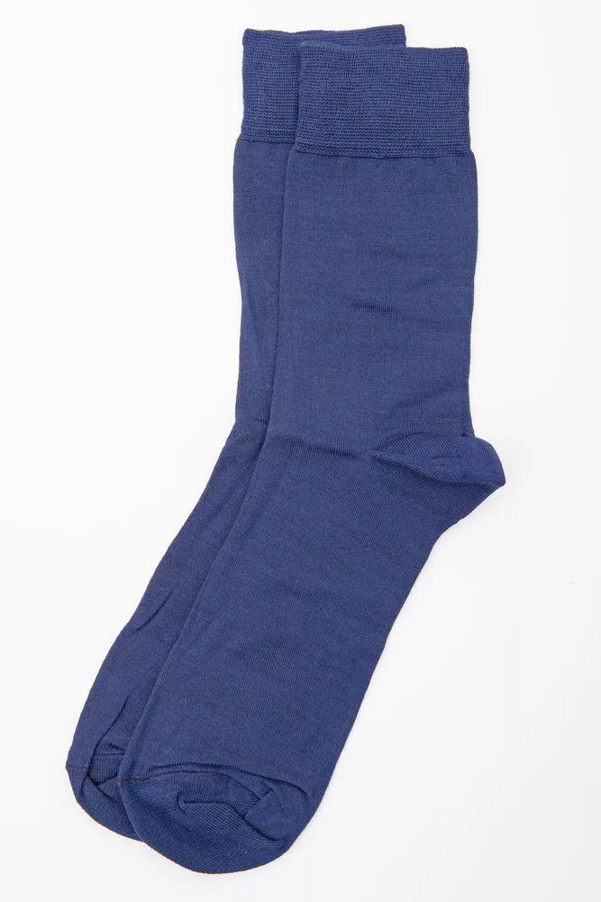 Купити Чоловічі шкарпетки середньої довжини, темно-синього кольору, 167R525 оптом - Фото №1