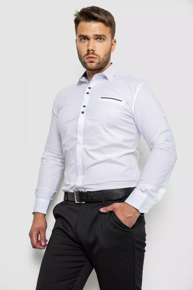 Купити Сорочка чоловіча, колір білий, 214R7002 оптом - Фото №3