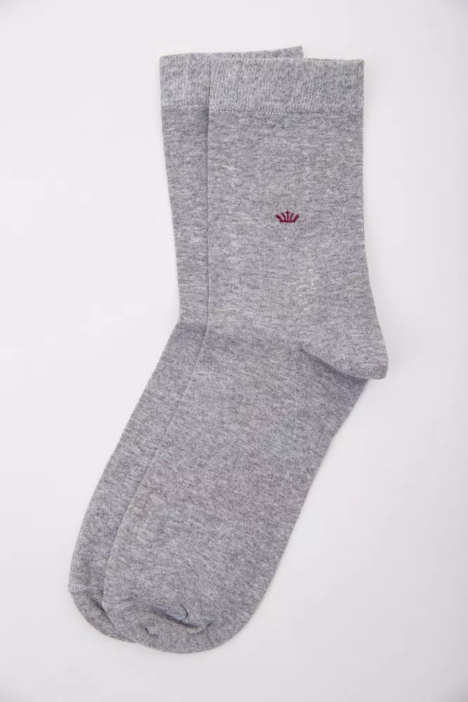 Купити Чоловічі шкарпетки середньої довжини, світло-сірого кольору, 167R525 оптом - Фото №1