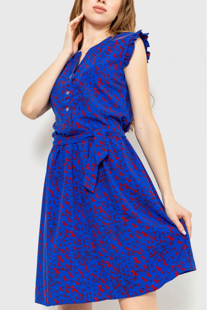 Купити Сукня з принтом, колір електрик, 230R007-1 - Фото №1