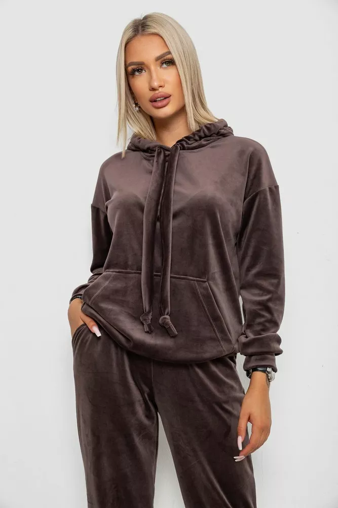 Купити Спортивний костюм жіночий велюровий, колір мокко, 241R1530-5 - Фото №2