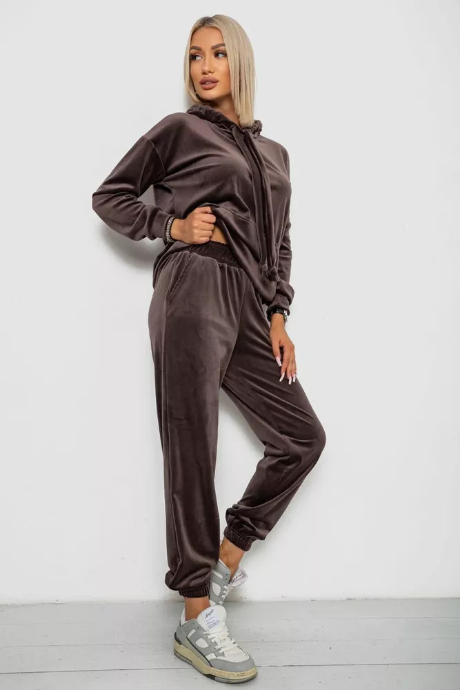 Купити Спортивний костюм жіночий велюровий, колір мокко, 241R1530-5 - Фото №3