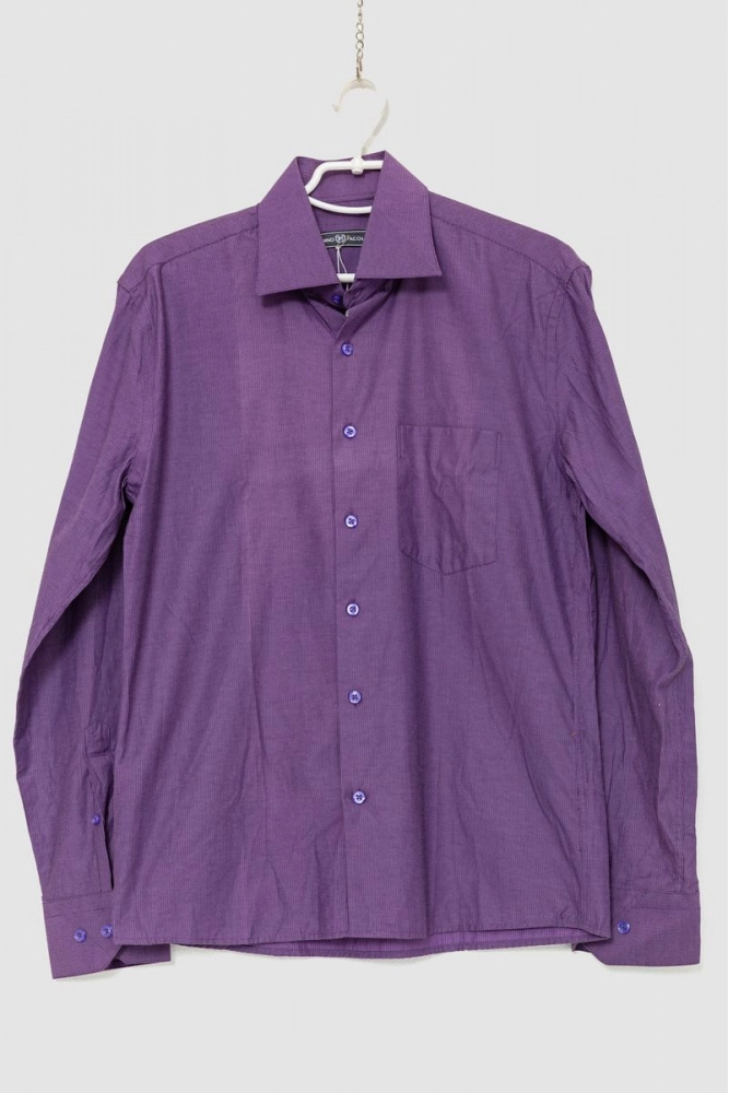 Купити Сорочка чоловіча в смужку  -уцінка, колір фіолетовий, 201R125-U - Фото №1