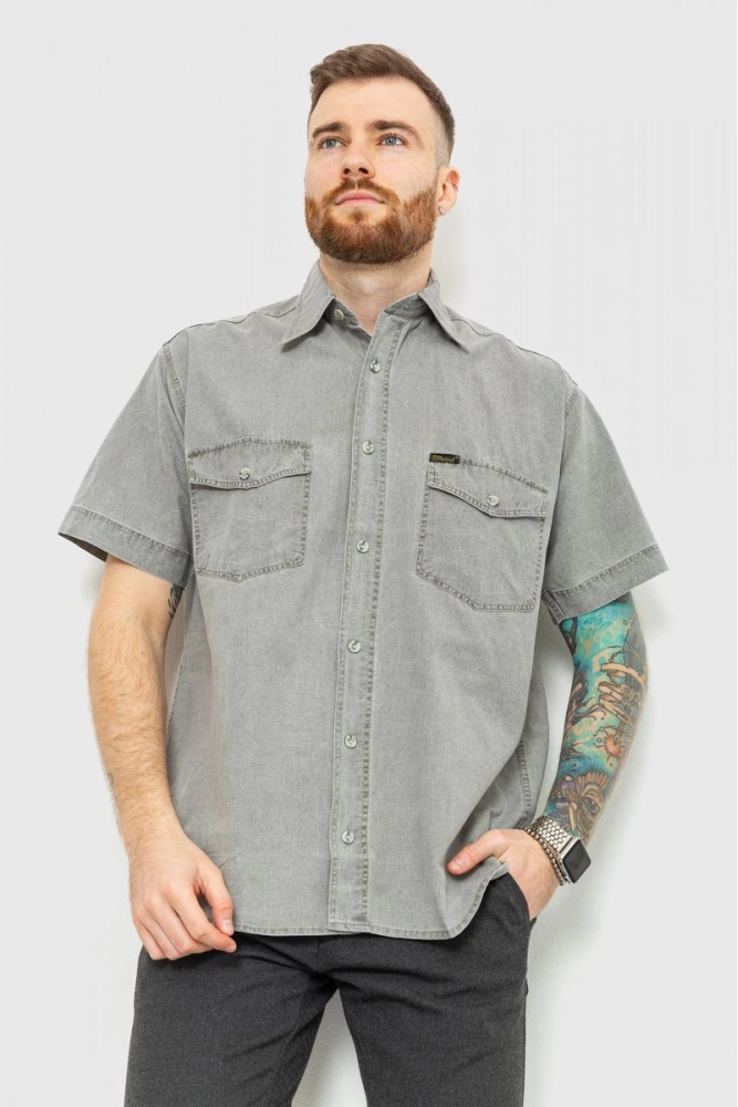 Купить Рубашка мужская повседневная, цвет серый, 167R961 - Фото №1
