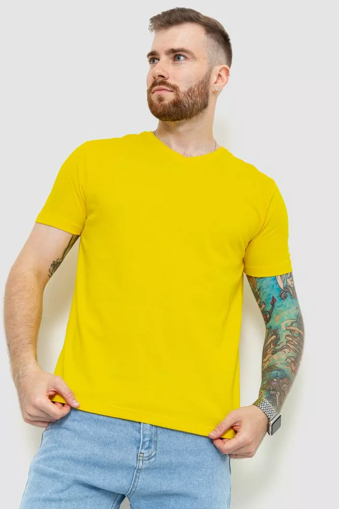 Купити Футболка чоловіча базова, колір жовтий, 208R2165 - Фото №1