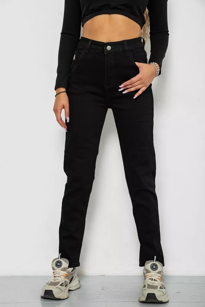 Купити Джинси жіночі стрейч, колір чорний, 182R3020-1 оптом - Фото №1