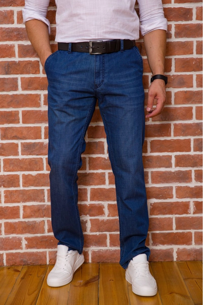 Купить Джинсы мужские с ремнем, цвет джинс, 194R19050 оптом - Фото №1