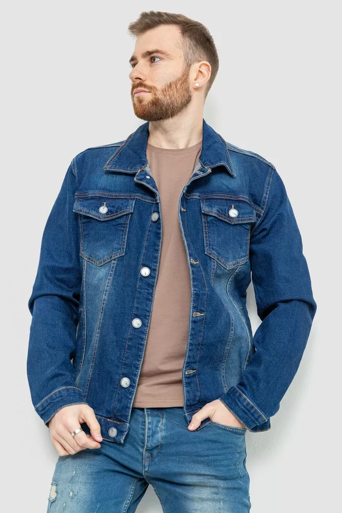 Купити Джинсова куртка чоловіча, колір синій, 157R4598 - Фото №1