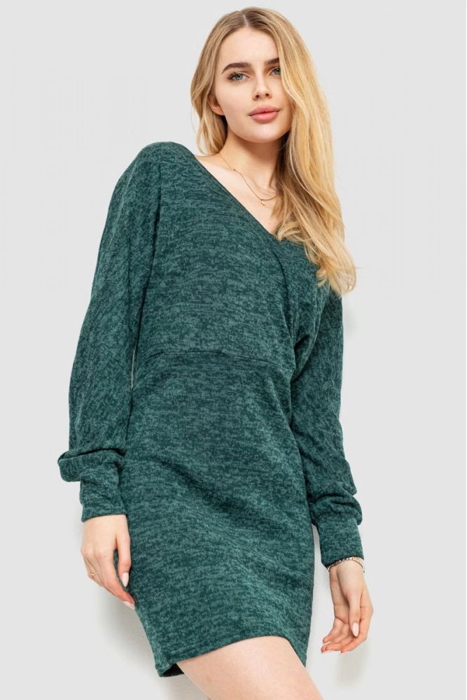 Купити Сукня на запах, колір зелений, 176R1014 - Фото №1