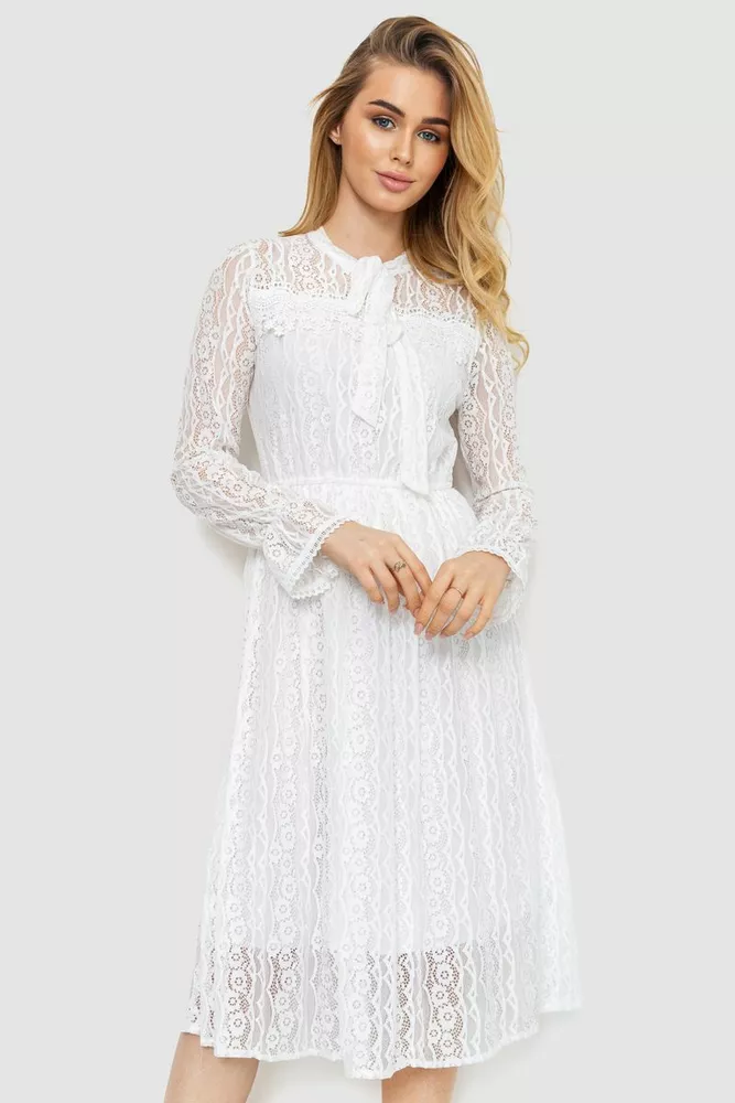 Купити Ошатне плаття, колір білий, 186R1960 - Фото №1