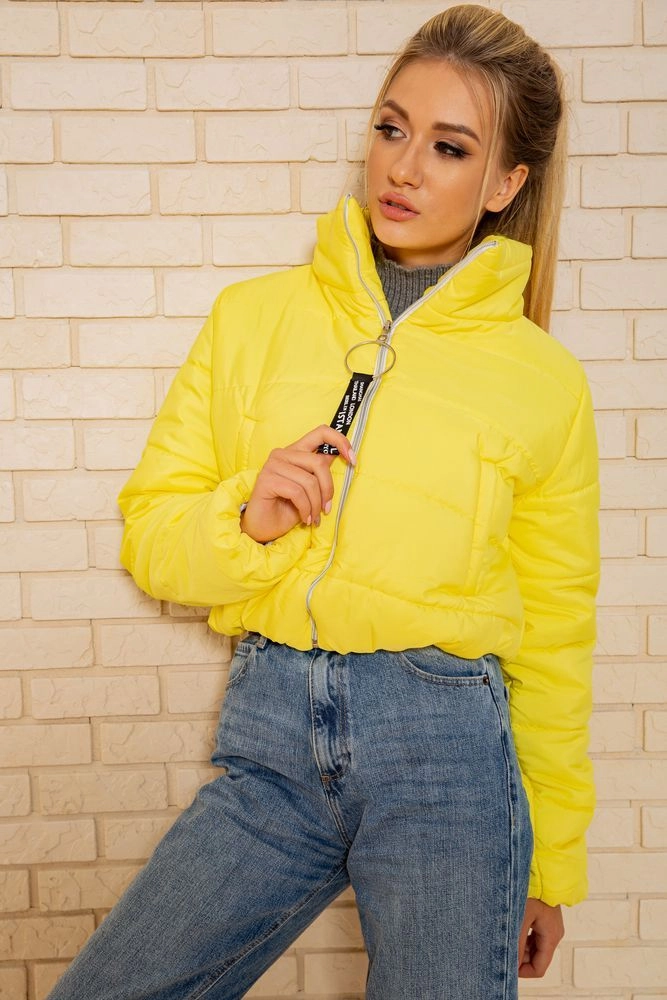Купить Куртка женская укороченная  - уценка, цвет желтый, 129R100-U-7 - Фото №1