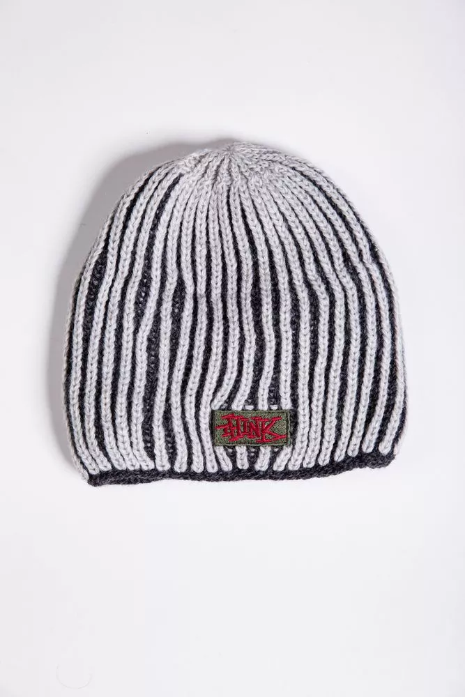 Купити Чоловіча шапка на флісі, сірого кольору, 167R7799 - Фото №1