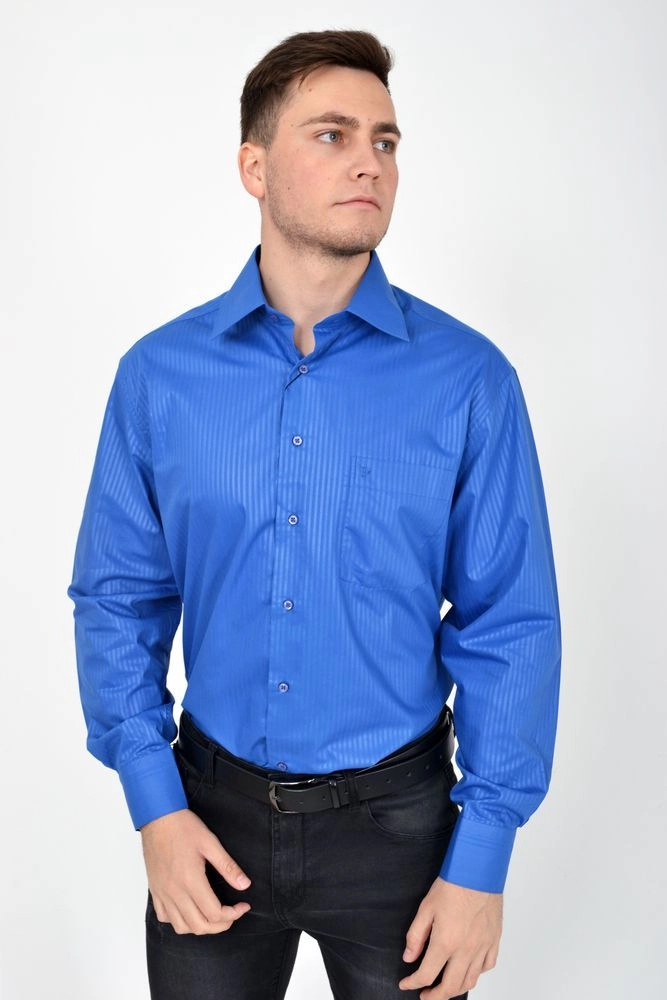 Купить Рубашка, цвет синий, 113RPass19 - Фото №1