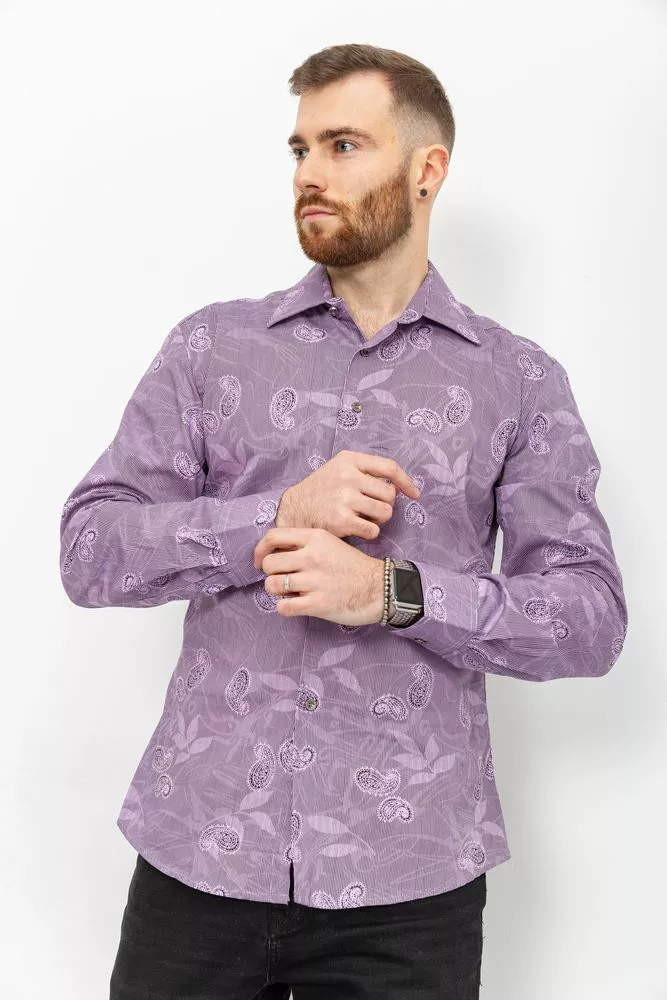 Купить Рубашка мужская с принтом, цвет сиреневый, 131R148955 - Фото №1