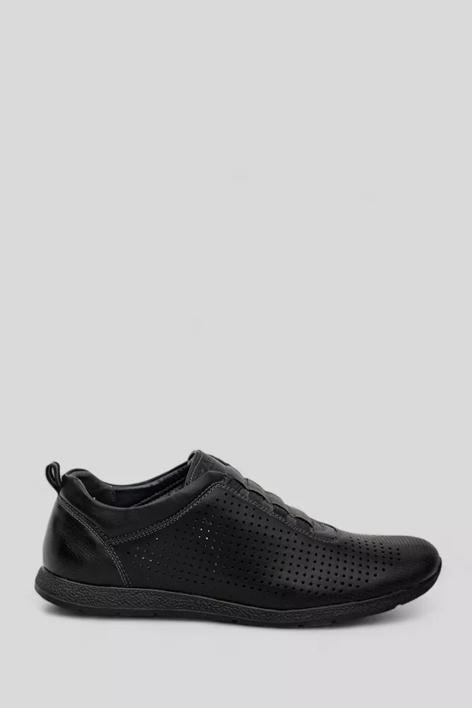 Купить Туфли мужские с перфорацией, цвет черный, 244R167-1 - Фото №1