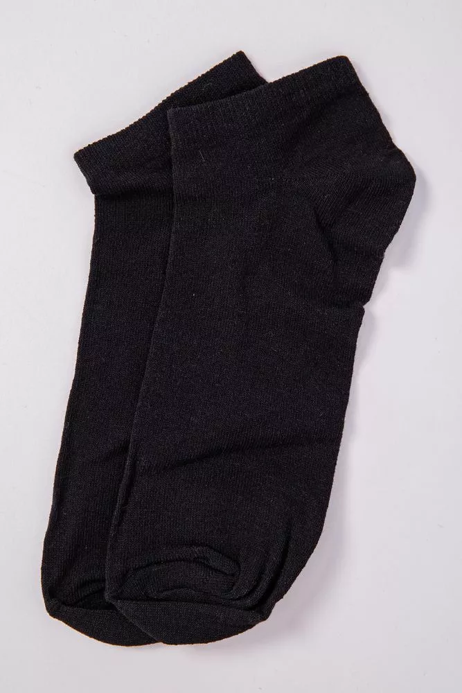 Купити Короткі чоловічі шкарпетки, чорного кольору однотонні, 151R5050 оптом - Фото №1