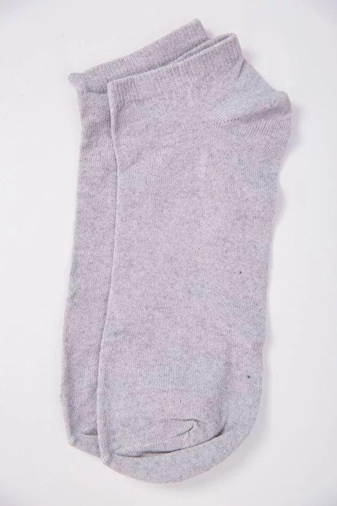 Купить Короткие мужские носки, светло-серого цвета однотонные, 151R5050 оптом - Фото №1