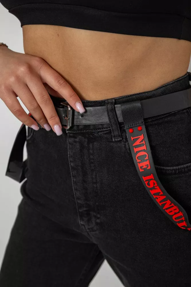 Купити Джинси жіночі Mom-fit, колір чорний, 182R9135 - Фото №5