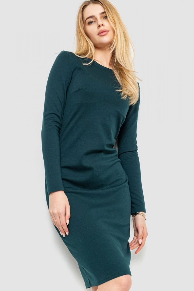 Купити Сукня класична, колір зелений, 176R321-1 оптом - Фото №1