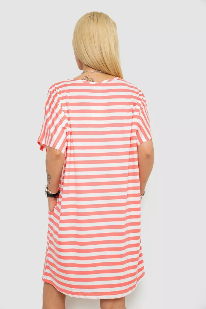 Купити Нічна сорочка в смужку, колір рожево-білий, 238R15022 - Фото №4
