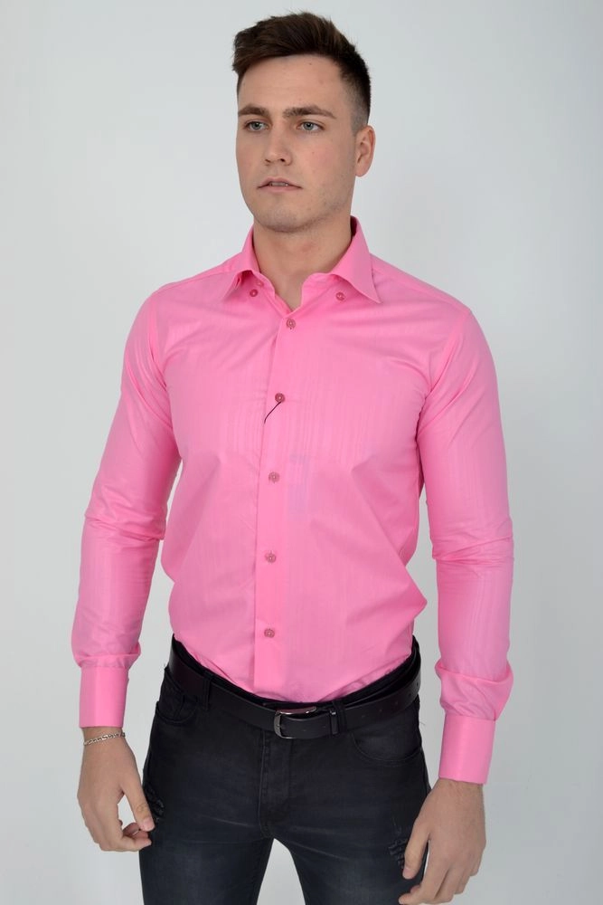 Купить Ярко-розовый рубашка классическая 889-20 оптом - Фото №1