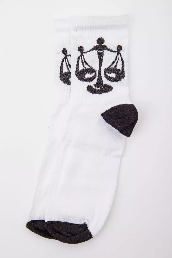 Купить Женские белые носки, с принтом, 167R520-2 оптом - Фото №1
