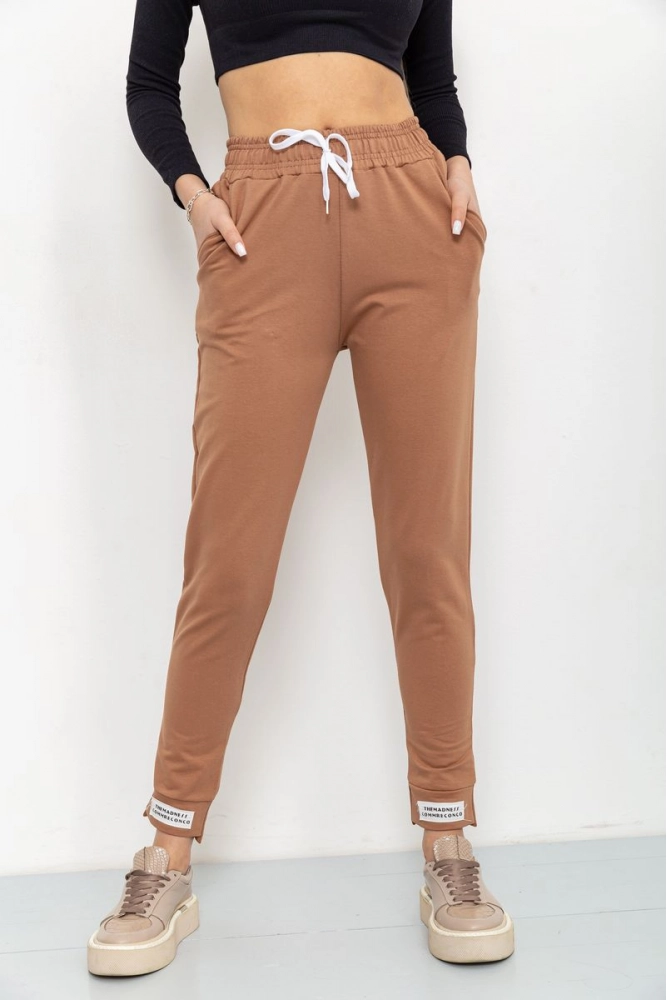 Купить Спорт штаны женские демисезонные  -уценка, цвет коричневый, 226R025-U - Фото №1