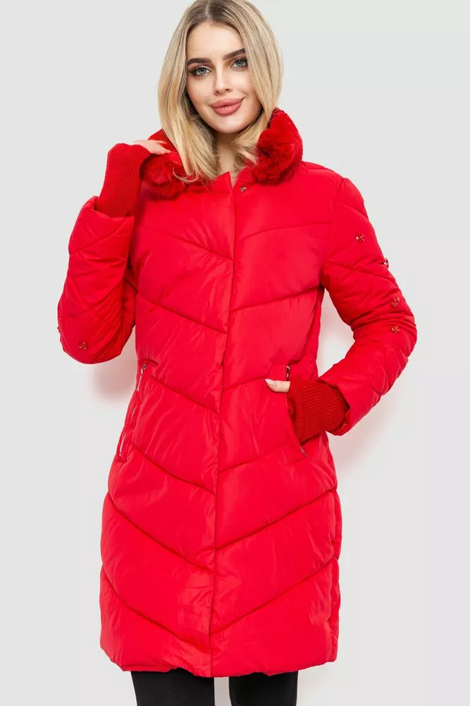 Купить Куртка женская зимняя, цвет красный, 244R807-12 оптом - Фото №1