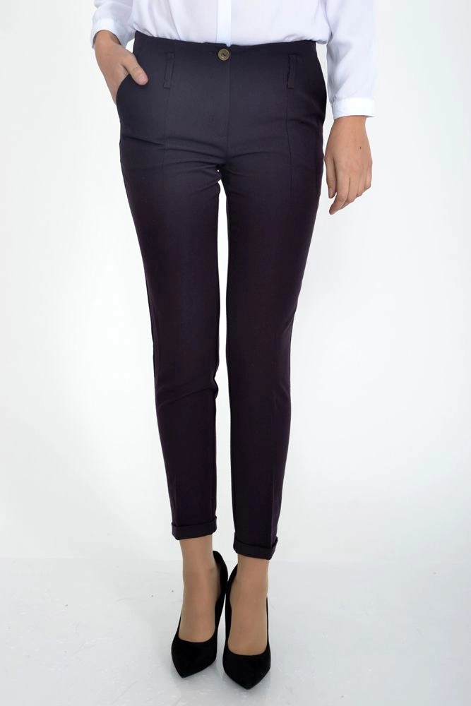 Купить Офисные женские брюки  фиолетового цвета  115R48-26 - Фото №1