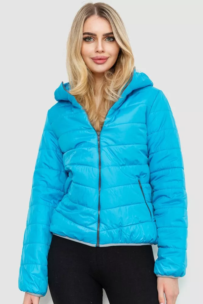 Купити Куртка жіноча демісезонна, колір блакитний, 243R07347 - Фото №1