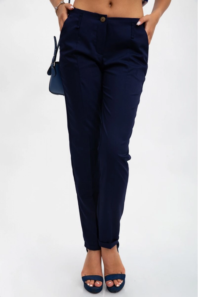 Купити Базовые брюки женские синие 115R48-26 - Фото №1