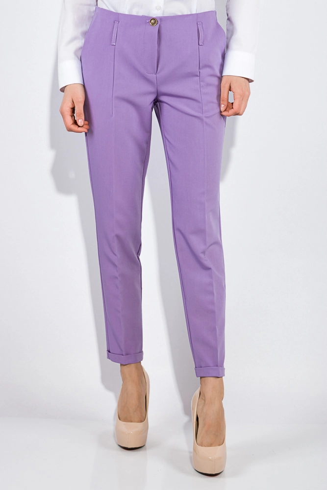 Купить Сиреневые женские брюки классические 115R48-26 - Фото №1
