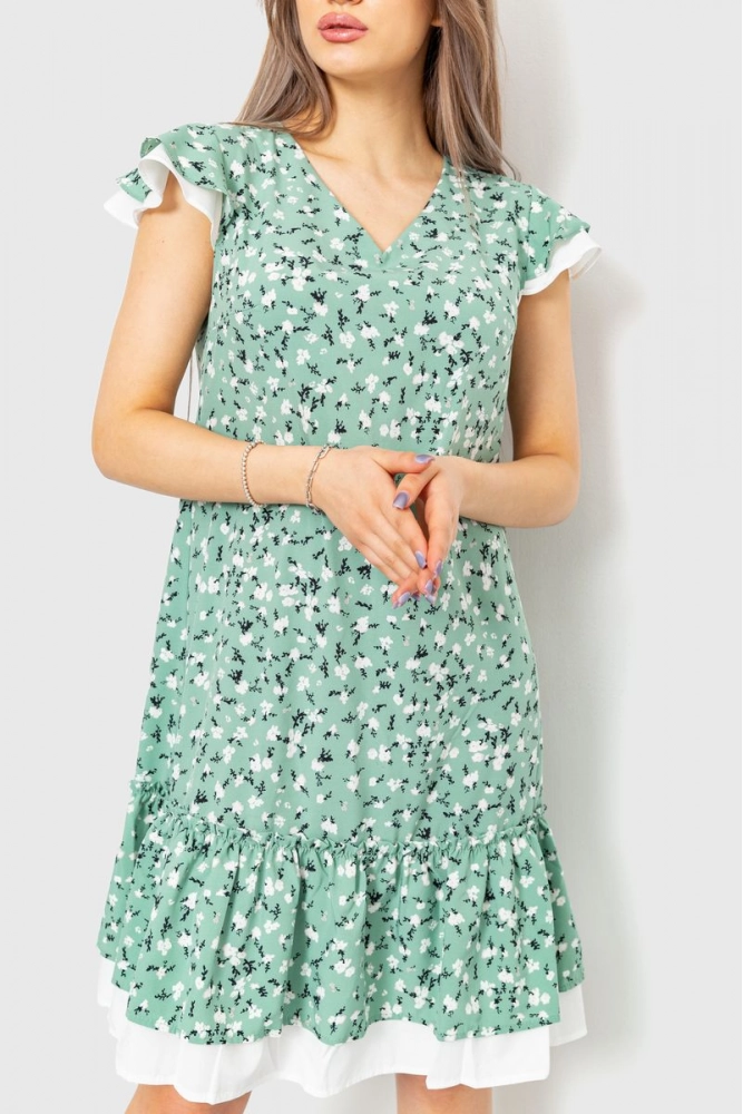 Купити Сукня, колір оливковий, 230R013 - Фото №1
